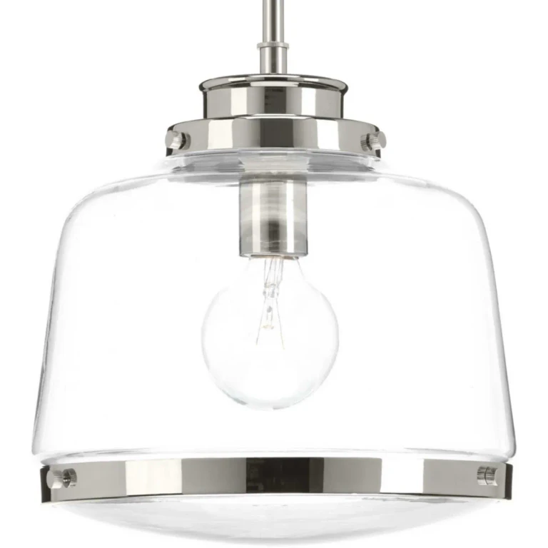 Polished Nickel One Light Pendant from the Judson Collection