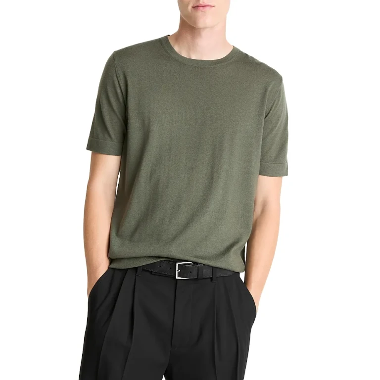Vince Classic Fit Short Sleeve Wool Sweater