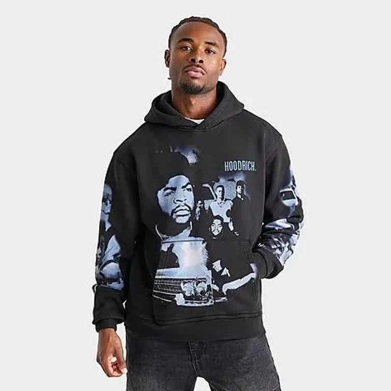 Hoodrich Men's Boyz N The Hood Hustle Hoodie in Black Size: Small