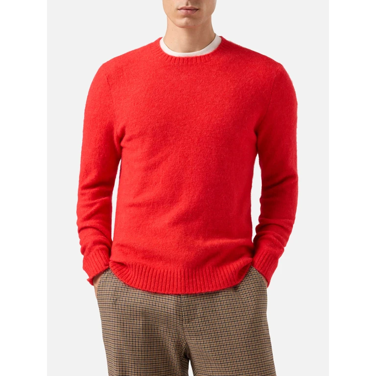 Mc2 Saint Barth Crewneck Sweater Regent Red Stretch Alpaca - Men