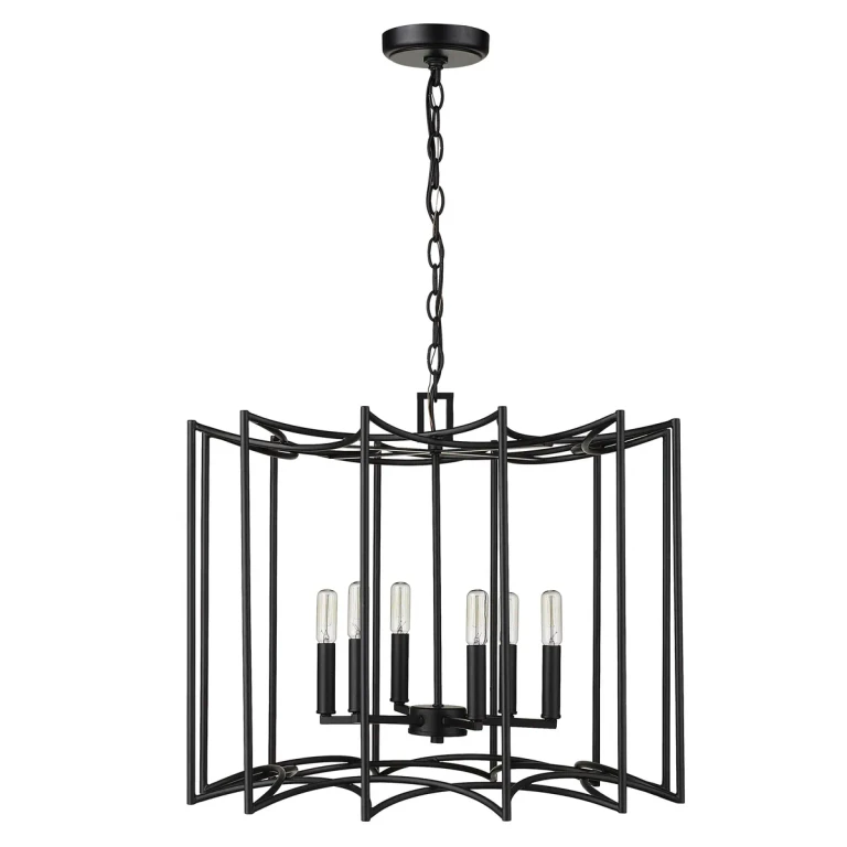 Matte Black Eight Light Pendant from the Rhian Collection