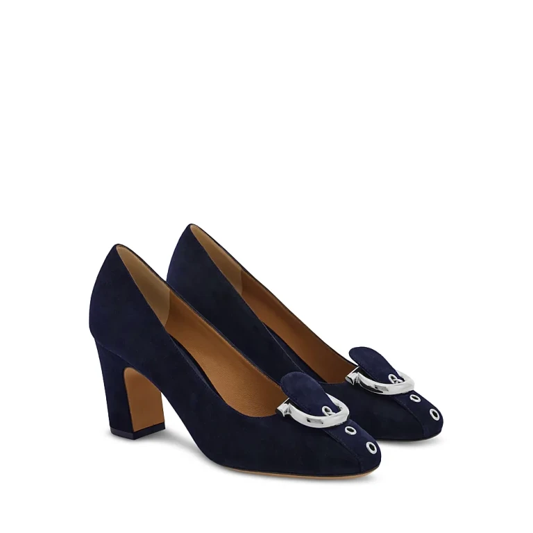 Ferragamo Women's Suede 70 Buckle Pumps