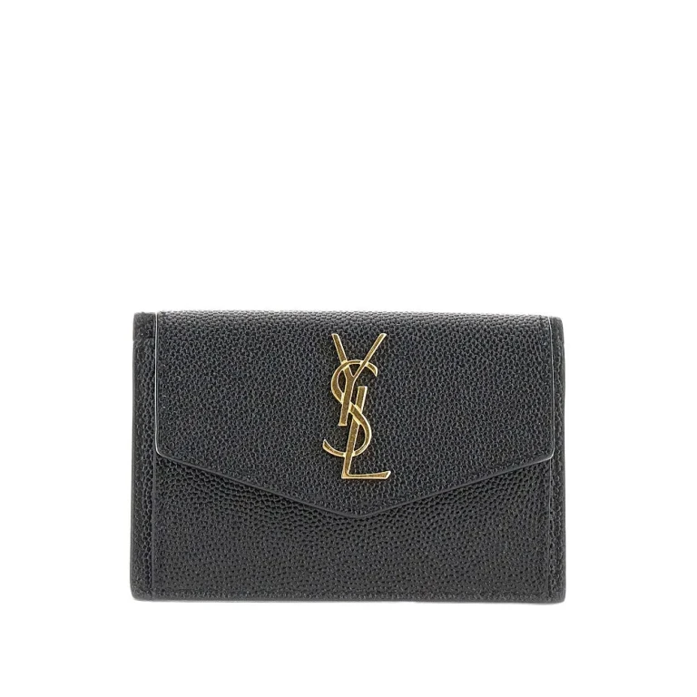 SAINT LAURENT 'Uptown' Grain de Poudre leather card case Woman One Size