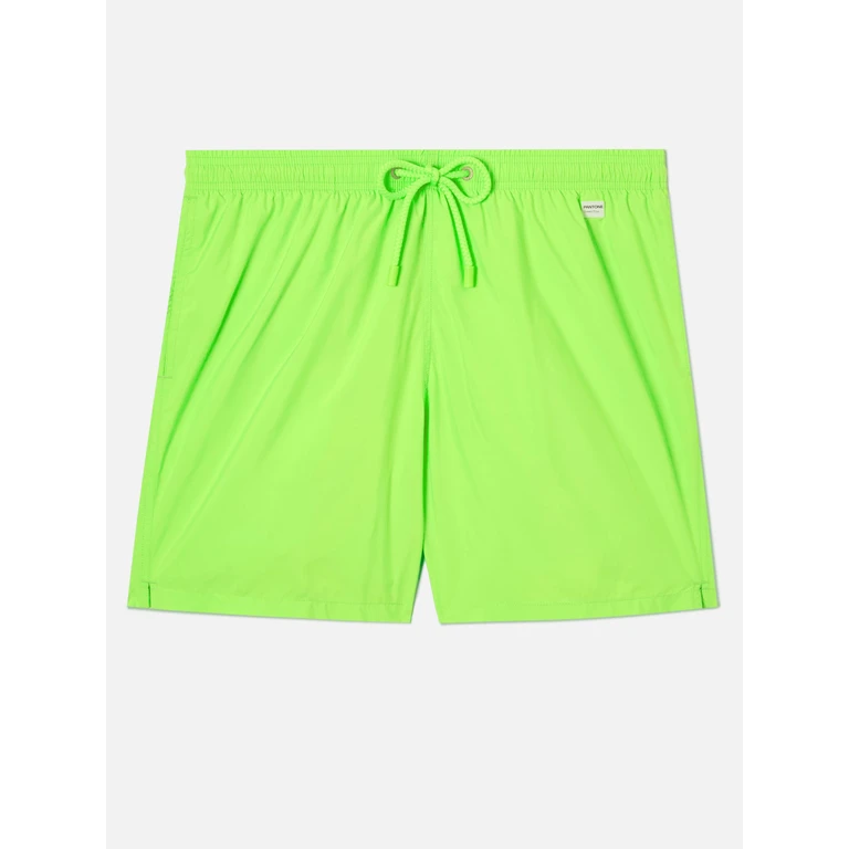 Mc2 Saint Barth Lighting Pantone Swim Shorts Solid Fluo Green Special Edition Swimshort - Men