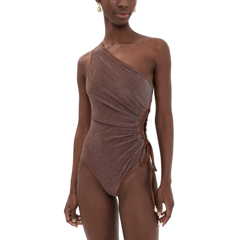 Johanna Ortiz Shimmering Brown Whispering One Piece Brown M