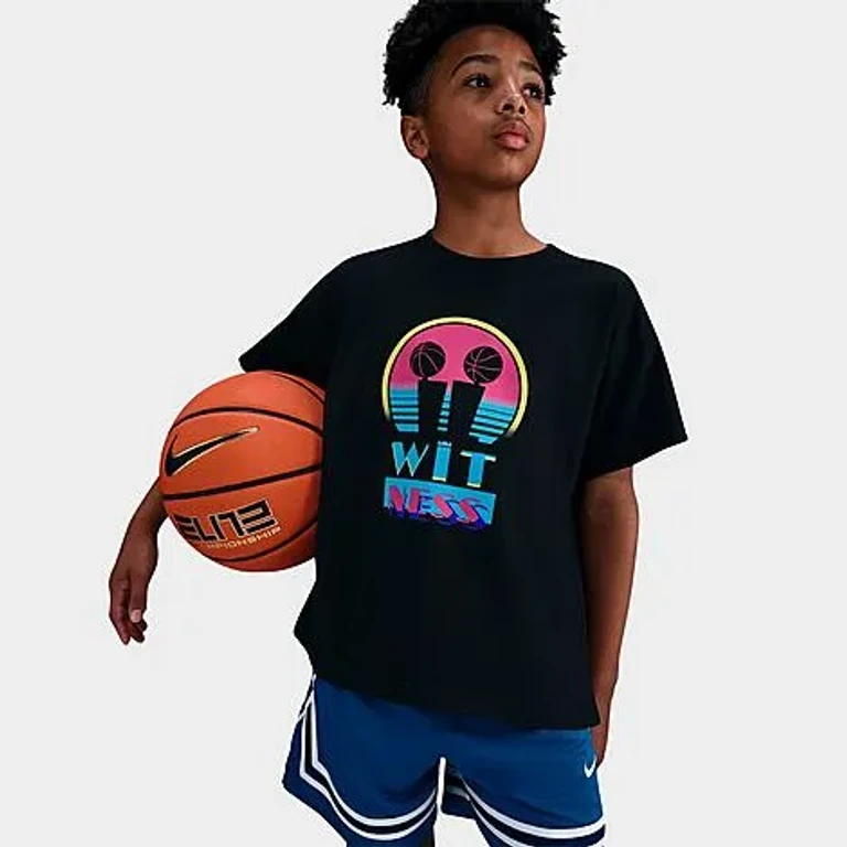 Nike Big Kids Sportswear LeBron Max 90 Miami Twice T-Shirt in Black Size: Small