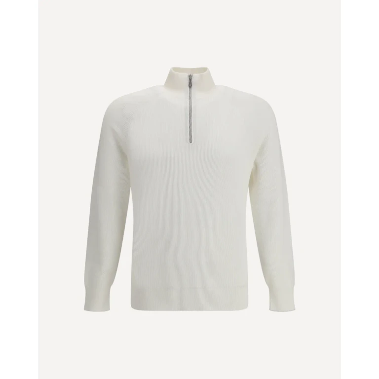 Brunello Cucinelli Baumwollpullover mit hohem Kragen