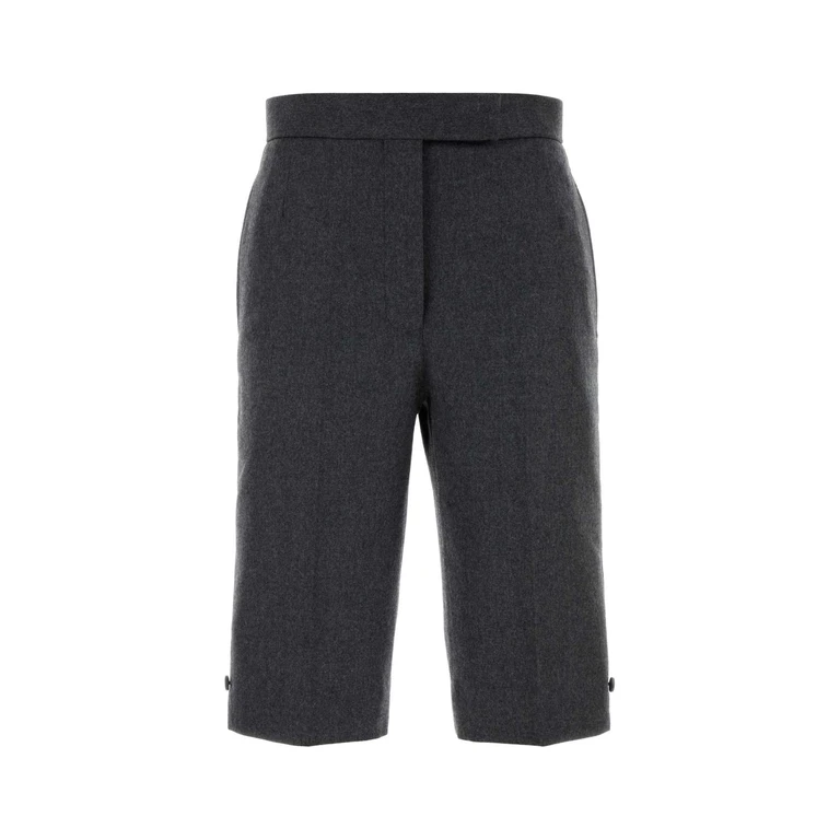 Graphite Wool Bermuda Shorts Darkgrey Exterior - Women