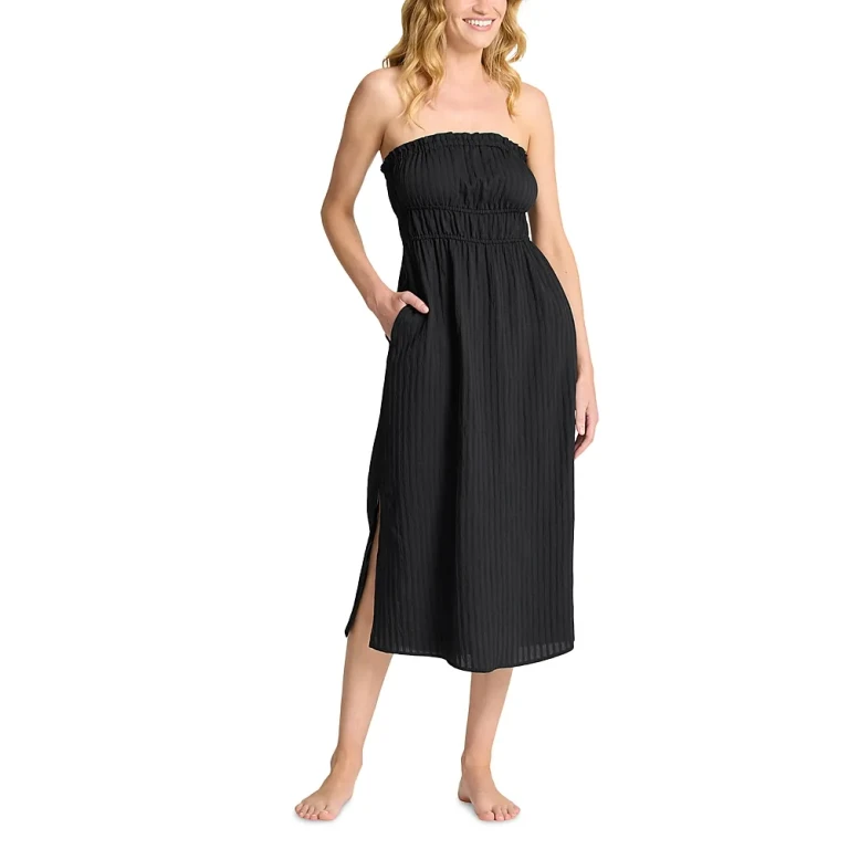 Tommy Bahama Beachy Woven Stripe Sleeveless Midi Dress Swim Cover-Up