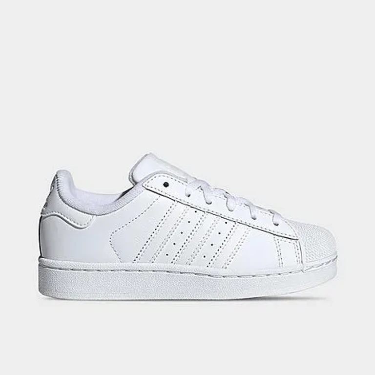 adidas Little Kids Originals Superstar II Casual Shoes in White/White/White Size: 1.0