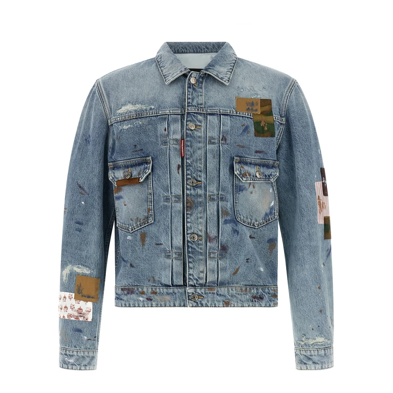 Dsquared2 Rebel jacket Blue Cotton Down Jacket, Parka, Casual - Men