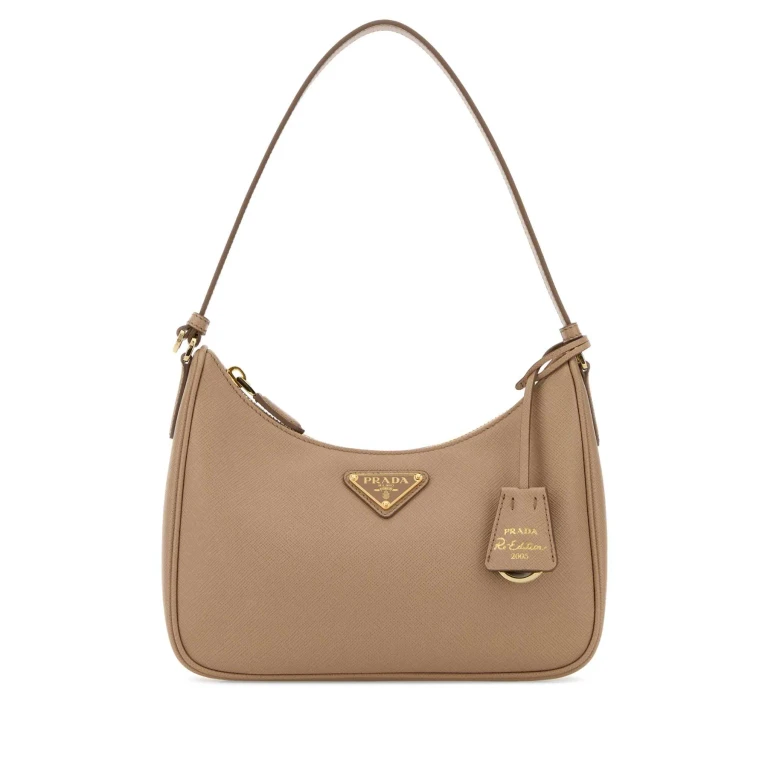 Beige Leather Prada Re-edition 2005 Shoulder Bag