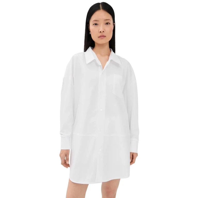 Meryll Rogge Boule Dress with Jersey Sleeves White XXS-S