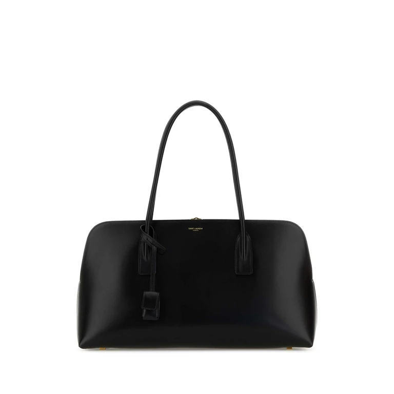 Saint Laurent Black Leather Shopping Bag Borse A Mano - Women