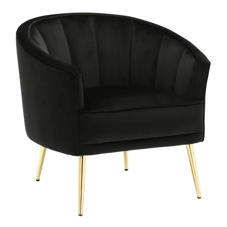Tania Black Velvet Glam Accent Chair