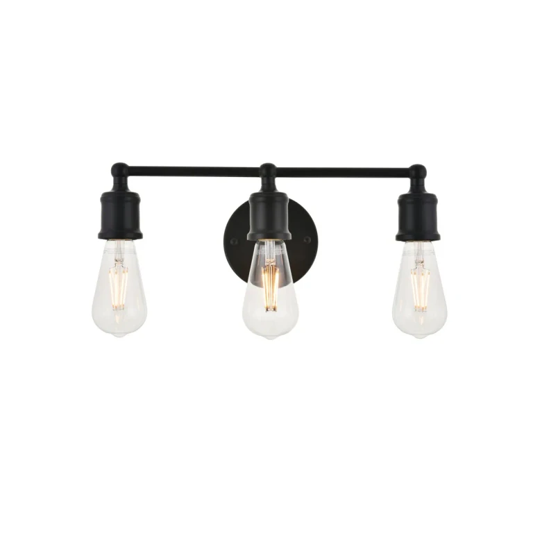 black Three Light Wall Sconce from the Serif Collection