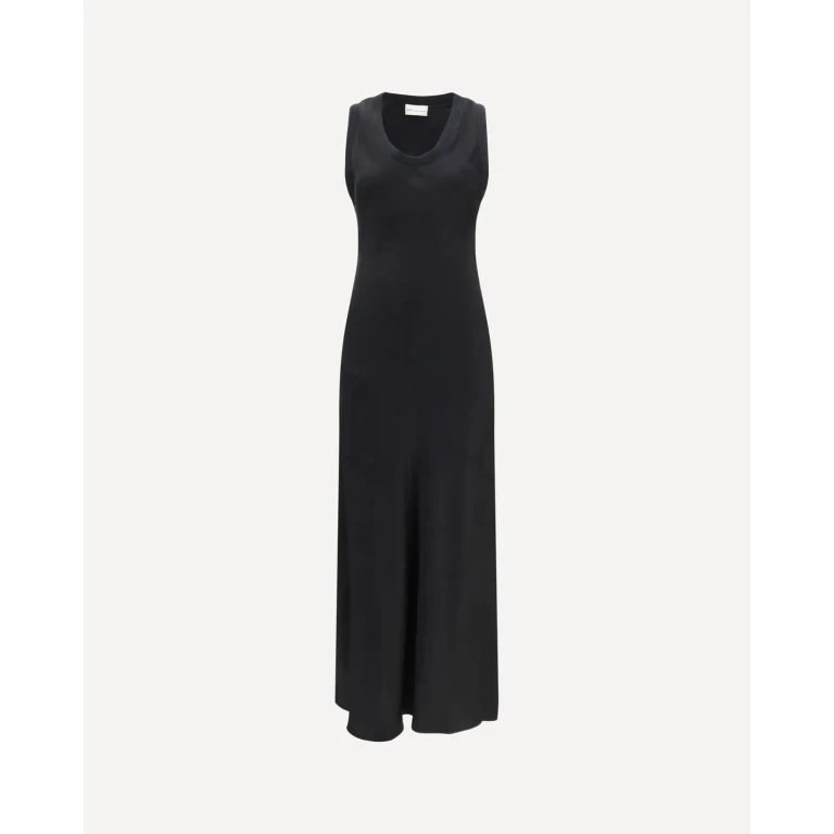AMI PARIS Sleeveless long fluid satin Dress Female 34