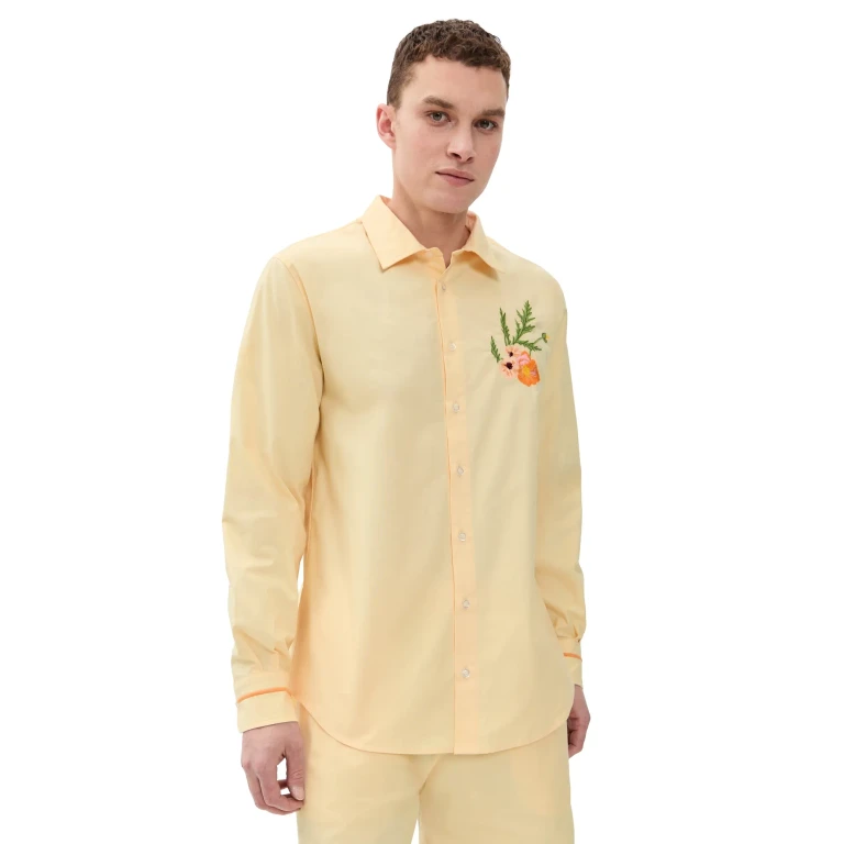 Fanm Mon Tunc Linen Shirt Light Yellow S