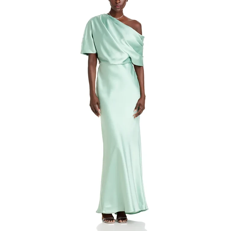 Draped Satin One Shoulder Dress