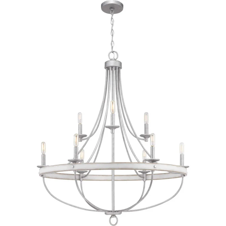Galvanized Finish Nine Light Chandelier from the Gulliver Collection