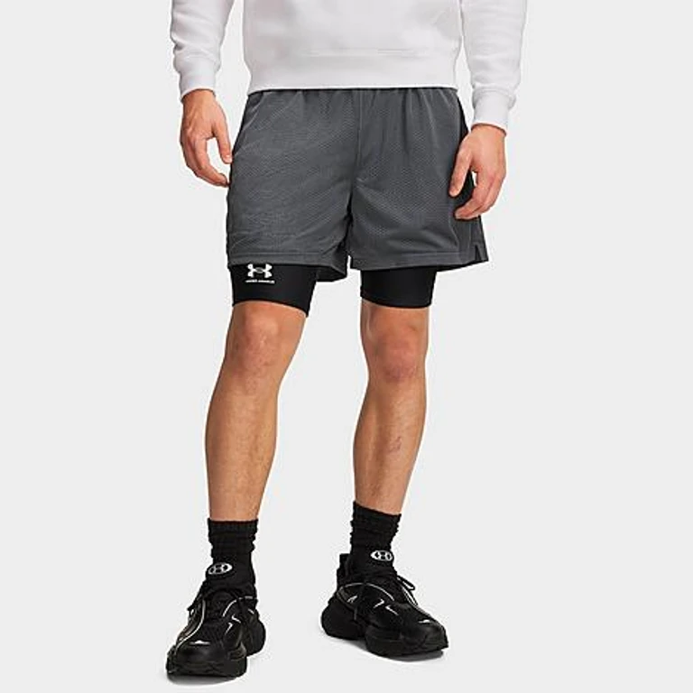 Under Armour Men's UA Icon 5" Mesh Shorts in Pitch Grey/White Size: XS