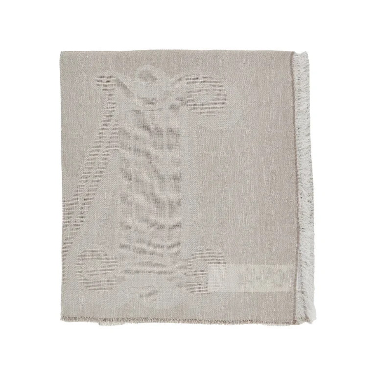 Max Mara Jacquard-Schal aus Leinenmischgewebe