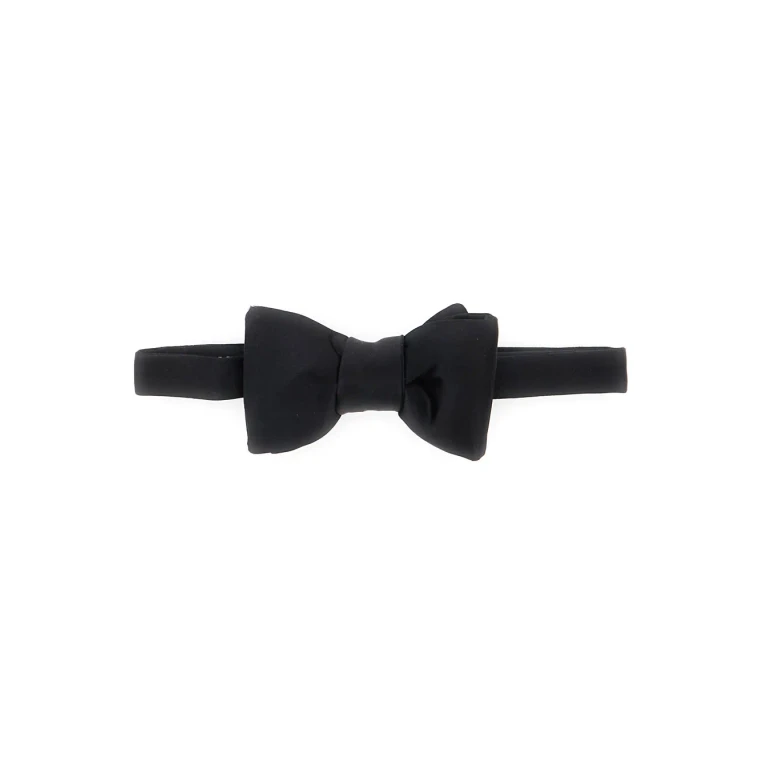 Tom Ford Black Bow Tie With Back Closure In Silk For Men