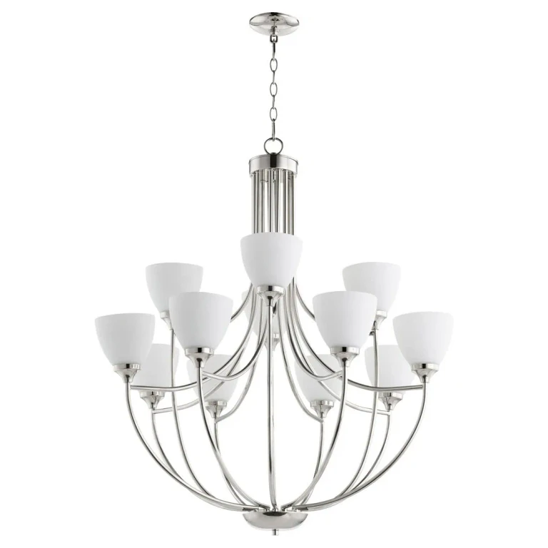 Quorum Enclave 12-Light 38" Transitional Chandelier in Polished Nickel