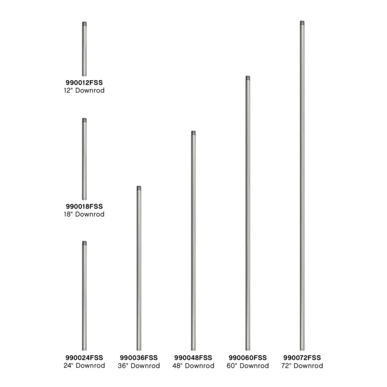 60" Downrod in Satin Steel