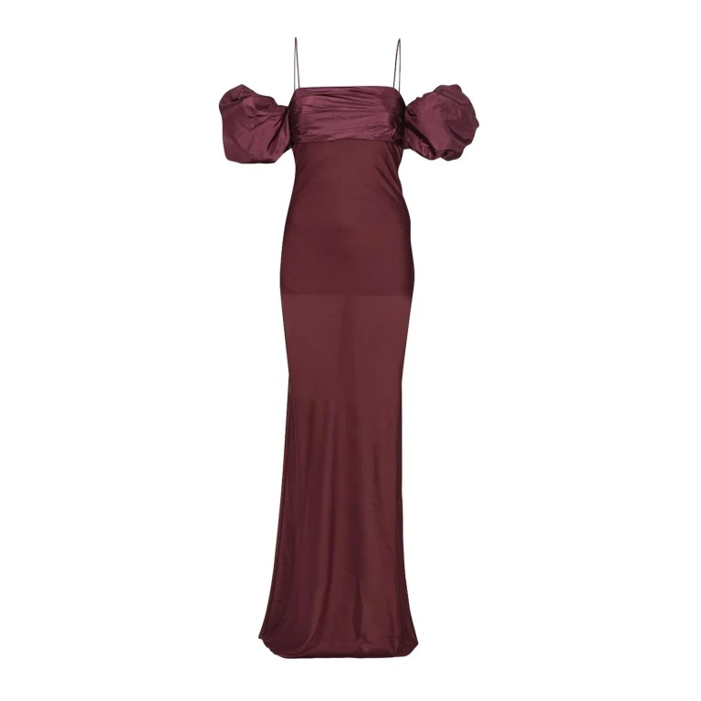 Rotate Birger Christensen Robe De Soirée - Rouge Brun