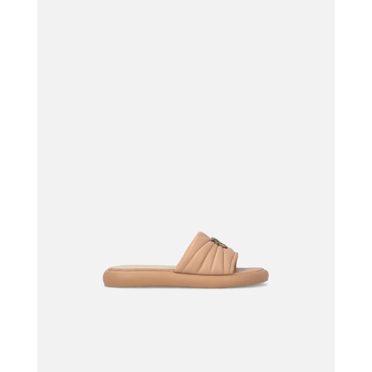 Pinko Mules en cuir nappa matelassé à logo Love Birds