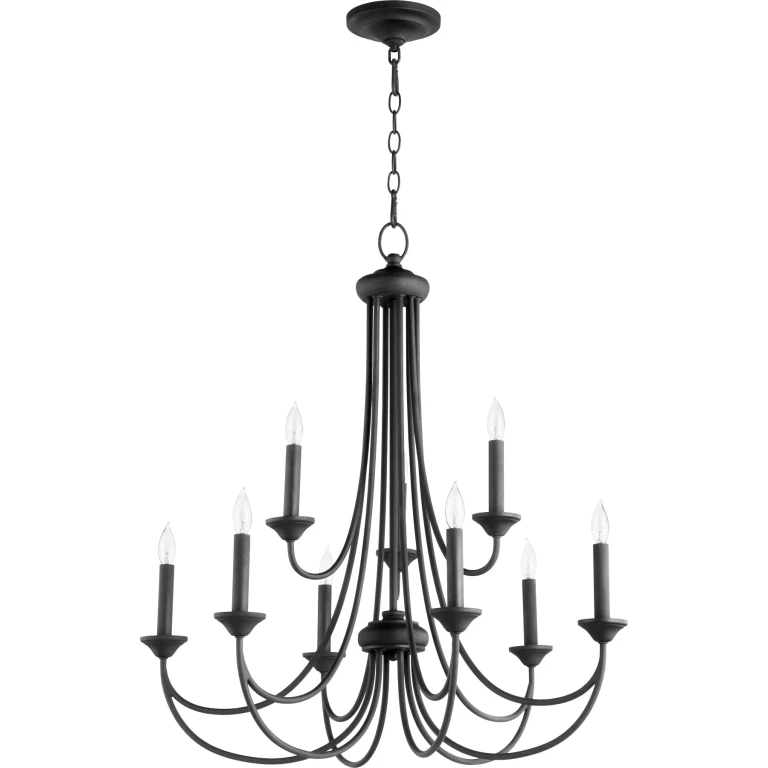 Quorum Brooks 9-Light 32" Transitional Chandelier in Noir