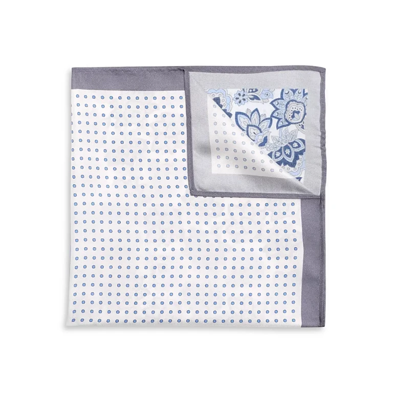 Floral & Dot Silk Pocket Square - Exclusive