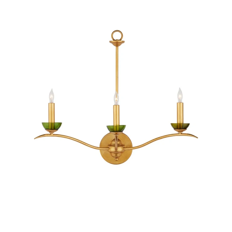 Contemporary Gold Leaf Green Wall Sconce from the Flannery Collection
