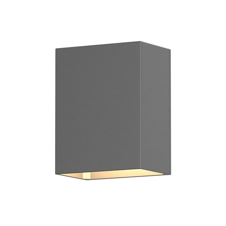 Box 4.5" LED Wall Sconce in Textured Gray