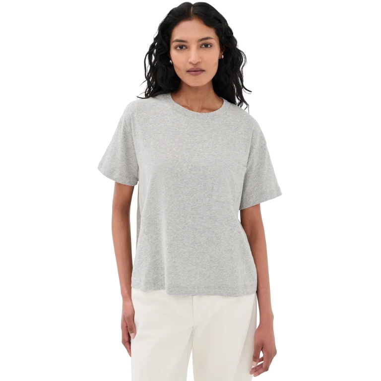 Jenni Kayne Vintage Pocket Tee Heather Grey XL