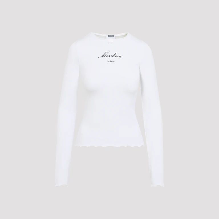Moschino Ls T-shirt White Cotton Elastane Tshirt - Women