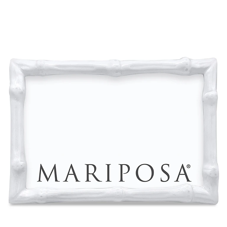 Mariposa Bamboo White Picture Frame, 4 x 6
