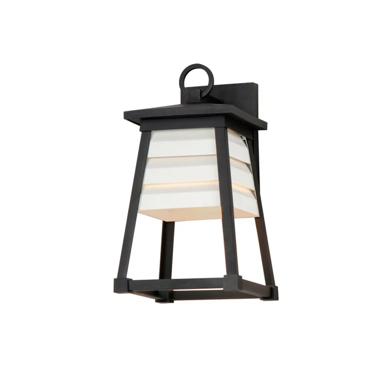 Black One Light Outdoor Wall Sconce from the Shutters Collection