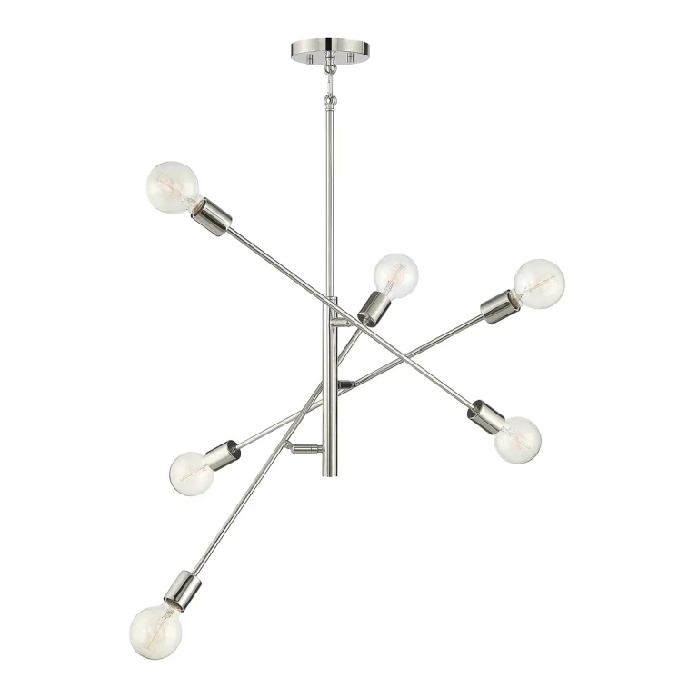Trade Winds Lighting 6-Light Chandelier In Polished Nickel - TW30089-PN