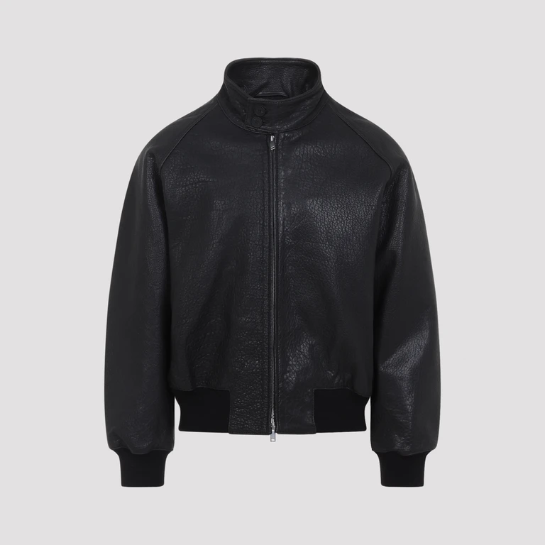 Studio Nicholson Over Harrington Jacket Black Lamb Leather - Men