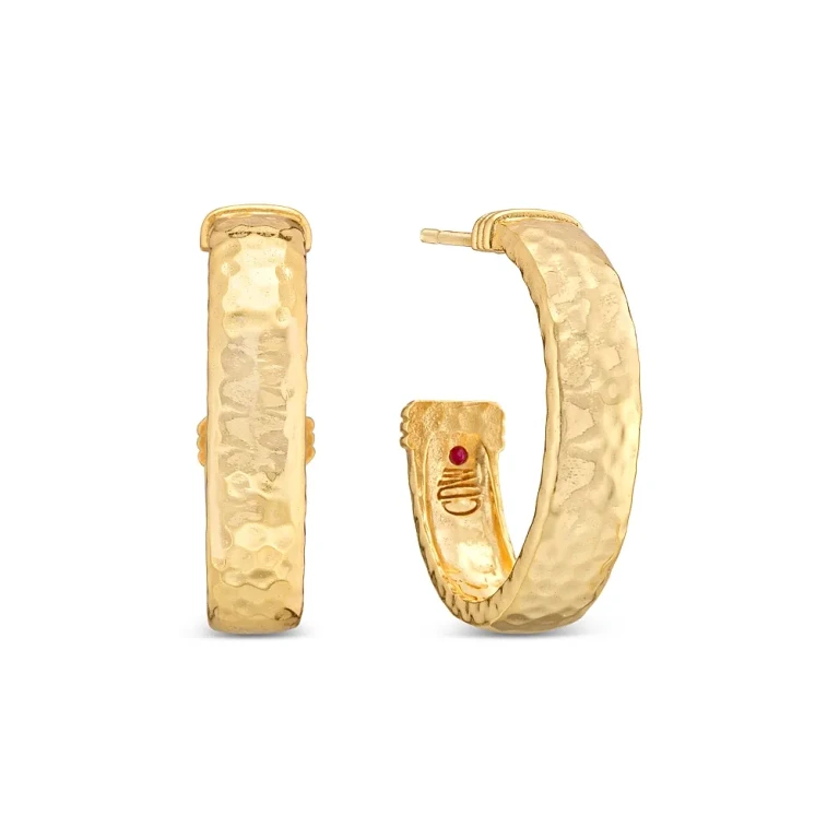 Capucine De Wulf Cleopatra Textured Medium Hoop Earrings