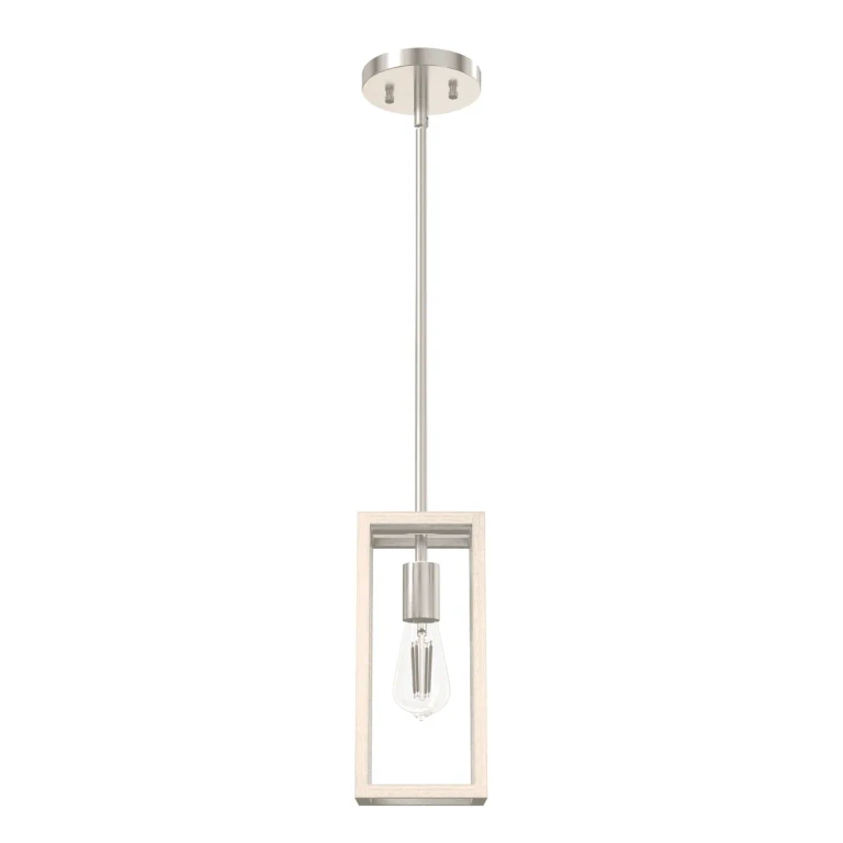Brushed Nickel One Light Mini Pendant from the Squire Manor Collection