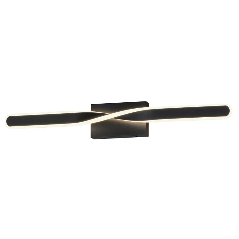 Black LED Bathroom Vanity Light from the Pirouette - Bath Vanity Collection