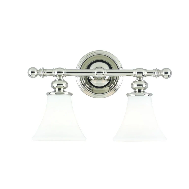 Weston 2-Light 16" Bathroom Vanity Light in Polished Nickel