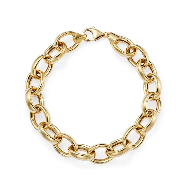 Thick Oval Link Chain Bracelet in 14K Yellow Gold