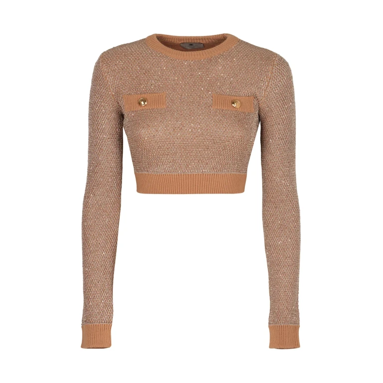 Elisabetta Franchi Pull Col Rond - Beige