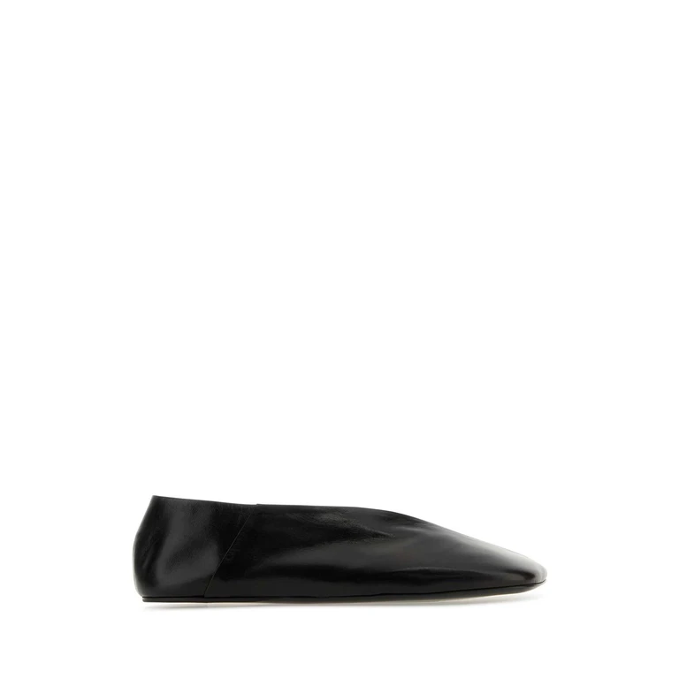 Jil Sander Black Leather Ballet Flats