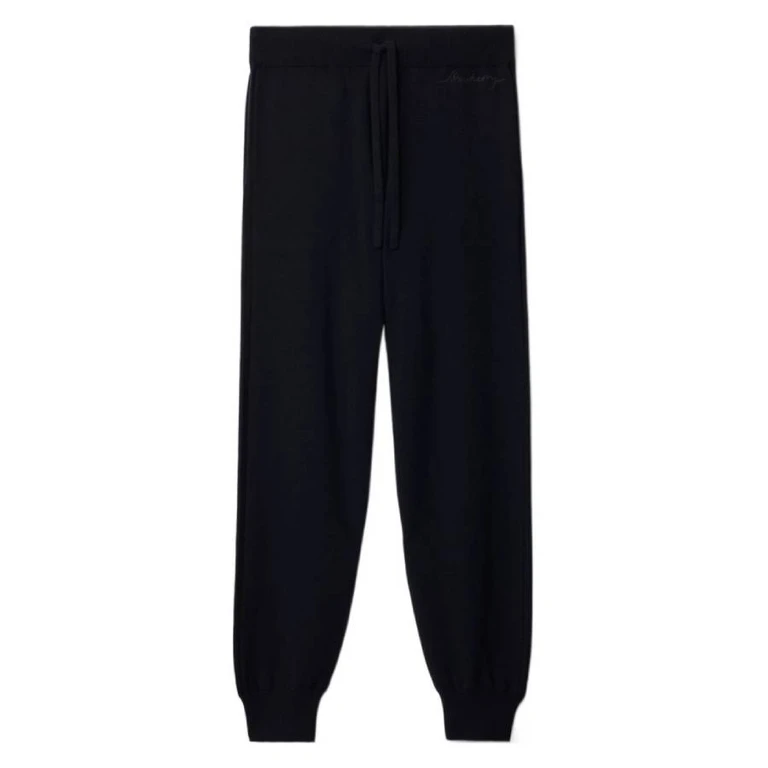 Burberry Logo Embroidered Cashmere Jogging Pants