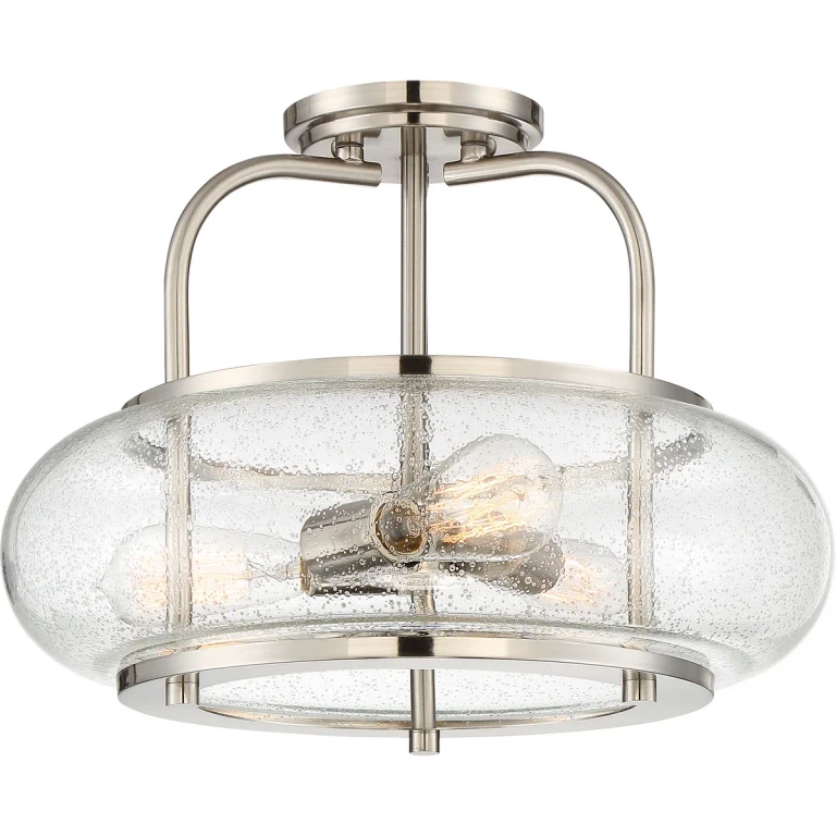 Trilogy 3-Light Semi-Flush Mount in Brushed Nickel